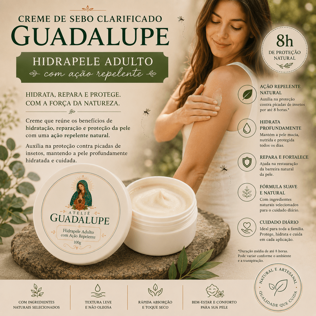 Hidrapele Adulto com Ação Repelente